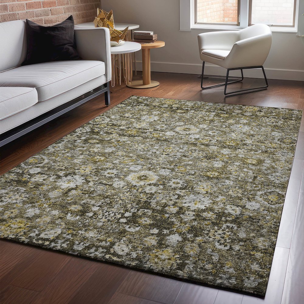 Premium Machine Washable Mayfield  Mocha 5' x 7'6" Rug. Picture 5