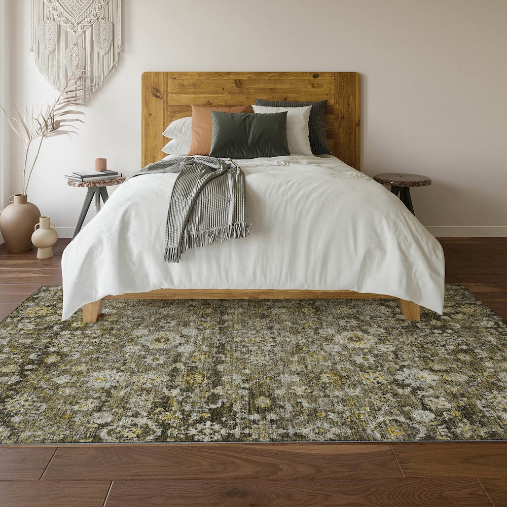 Premium Machine Washable Mayfield  Mocha 5' x 7'6" Rug. Picture 6