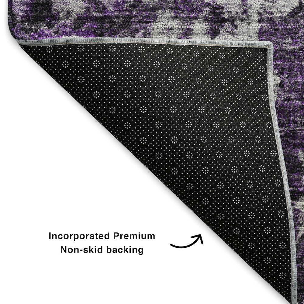 Premium Machine Washable Mayfield  Purple 2'6" x 3'10" Rug. Picture 2