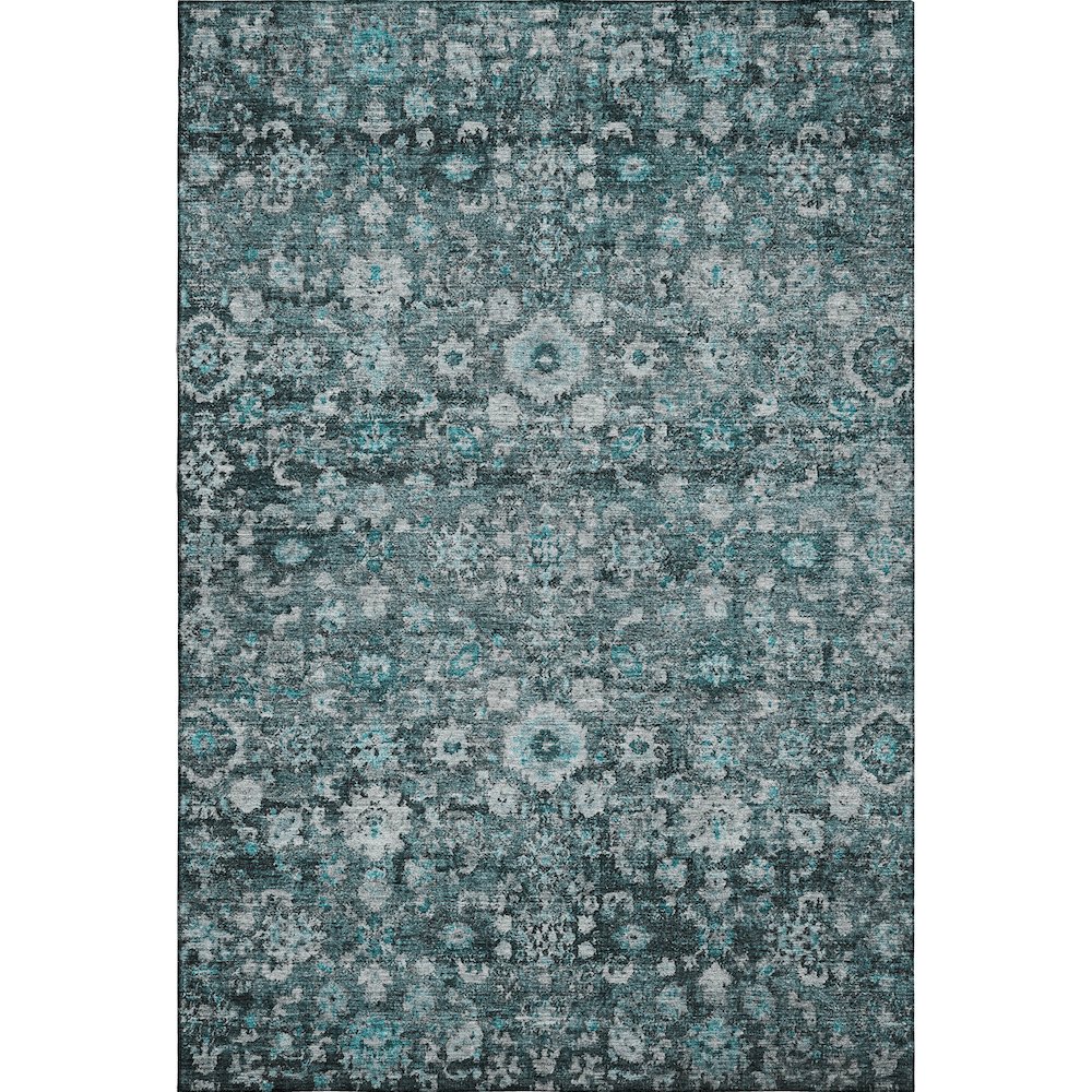 Premium Machine Washable Mayfield  Teal 5' x 7'6" Rug. Picture 1