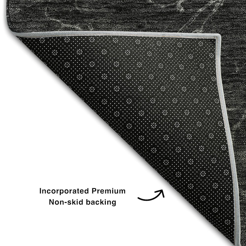 Premium Machine Washable Mayfield AMF652 Charcoal 2'6" x 3'10" Rug. Picture 2