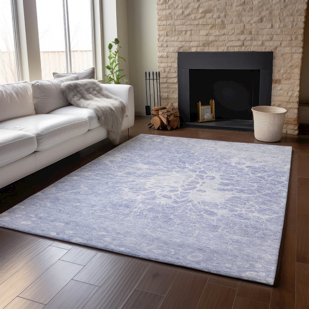 Premium Machine Washable Mayfield AMF653 Lavender 5' x 7'6" Rug. Picture 6