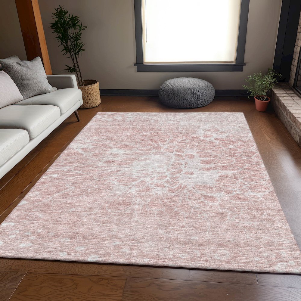 Premium Machine Washable Mayfield AMF653 Pink 5' x 7'6" Rug. Picture 5