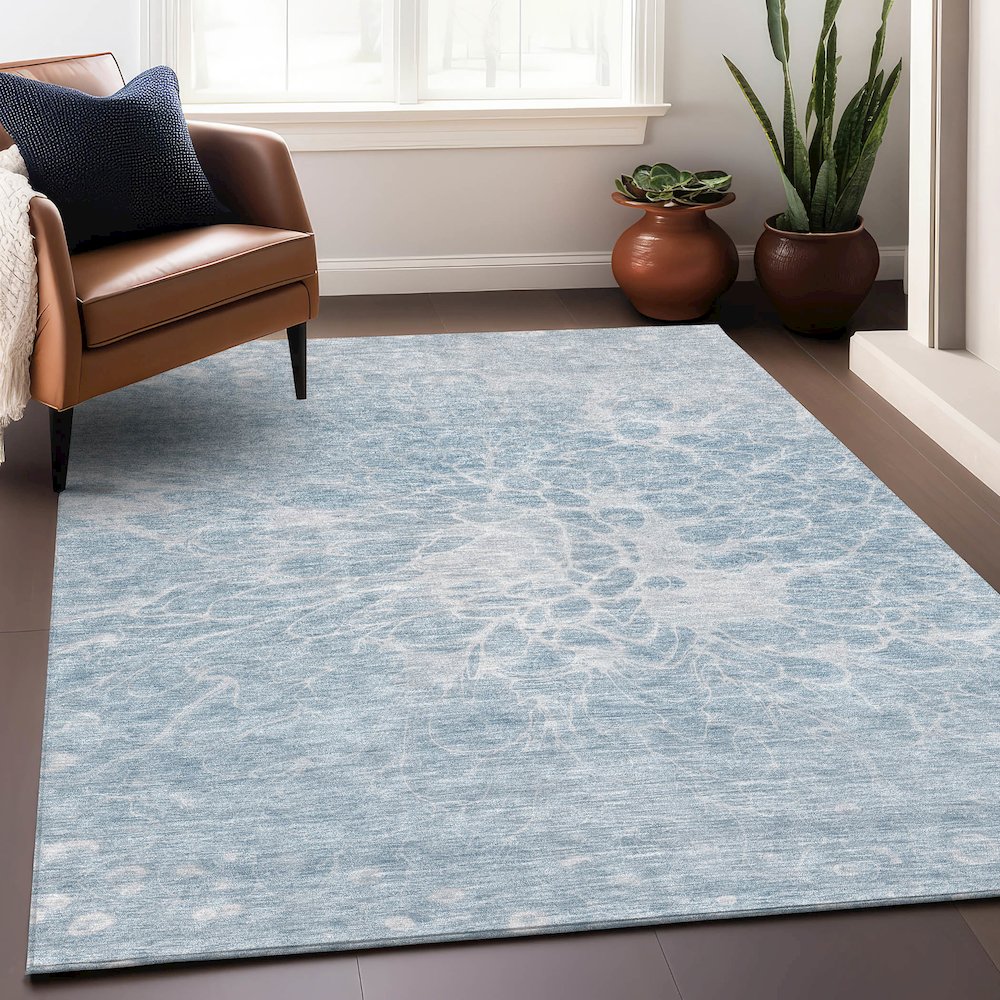 Premium Machine Washable Mayfield AMF653 Sky 5' x 7'6" Rug. Picture 6