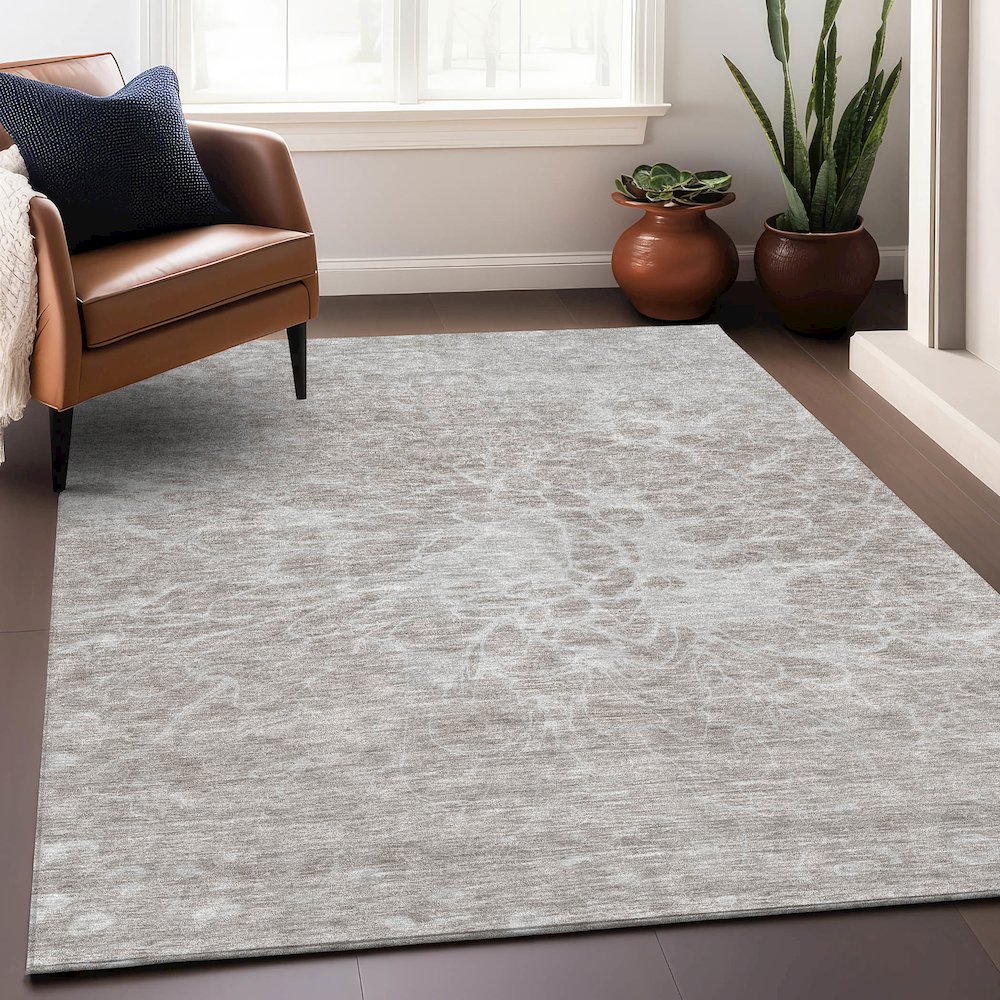 Premium Machine Washable Mayfield AMF653 Taupe 5' x 7'6" Rug. Picture 6