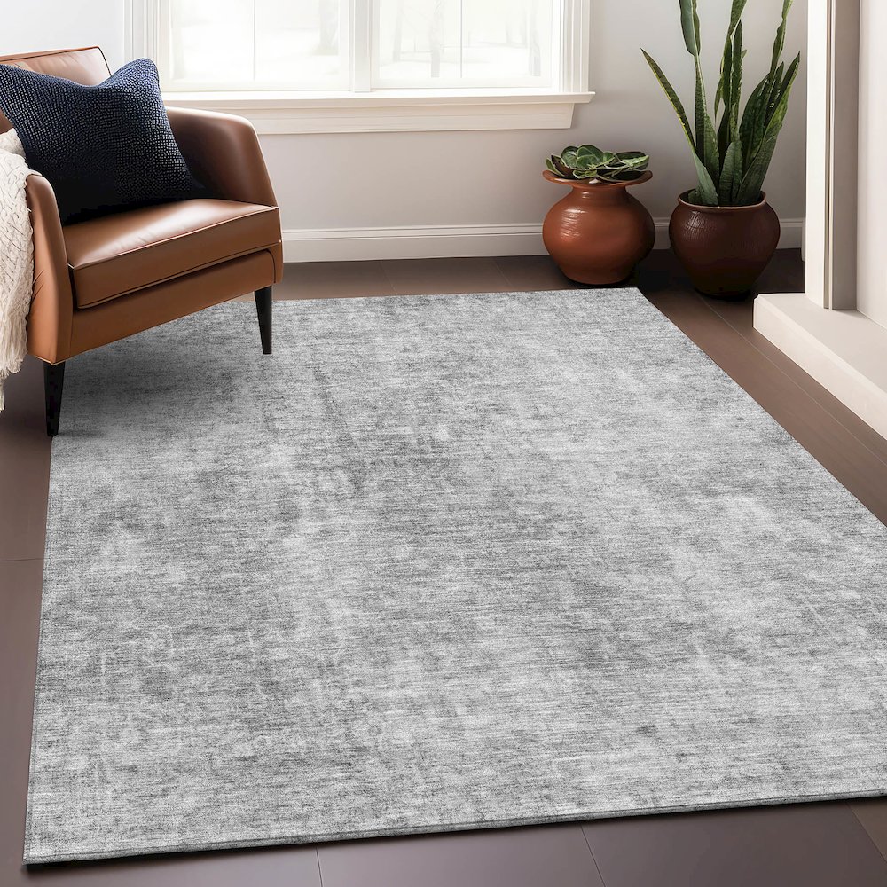 Premium Machine Washable Mayfield AMF656 Gray 5' x 7'6" Rug. Picture 6