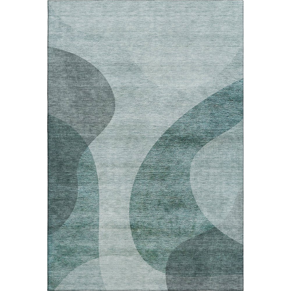 Premium Machine Washable Mayfield AMF657 Green 5' x 7'6" Rug. Picture 1