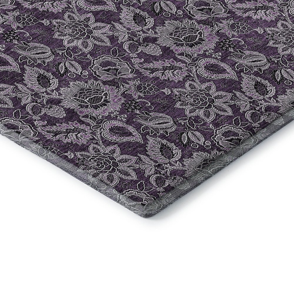 Premium Machine Washable Mayfield AMF661 Eggplant 2'6" x 3'10" Rug. Picture 3