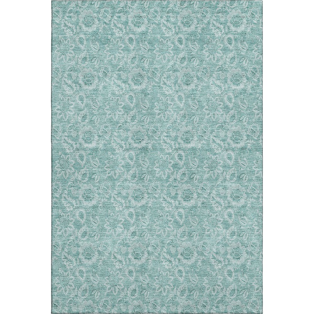 Premium Machine Washable Mayfield AMF662 Teal 5' x 7'6" Rug. Picture 1