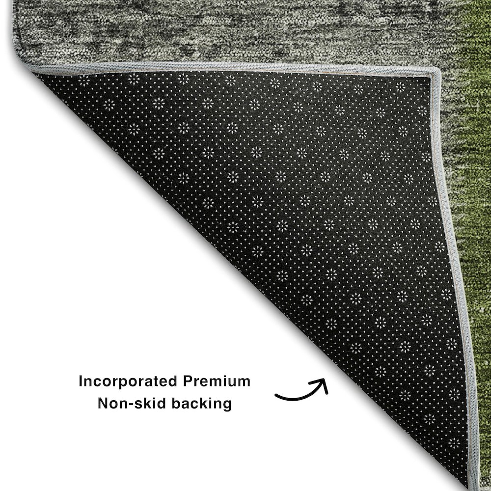 Premium Machine Washable Mayfield AMF663 Olive 2'6" x 3'10" Rug. Picture 2