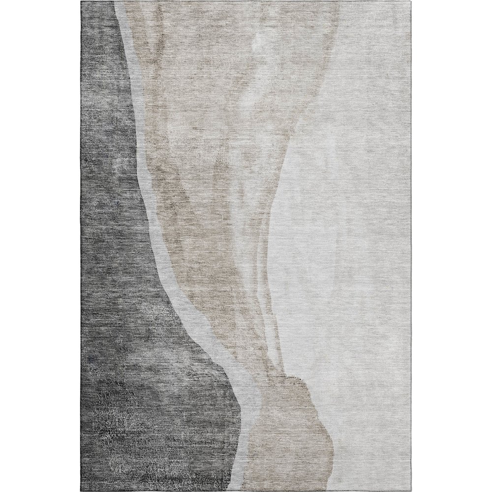 Premium Machine Washable Mayfield AMF667 Charcoal 5' x 7'6" Rug. Picture 1