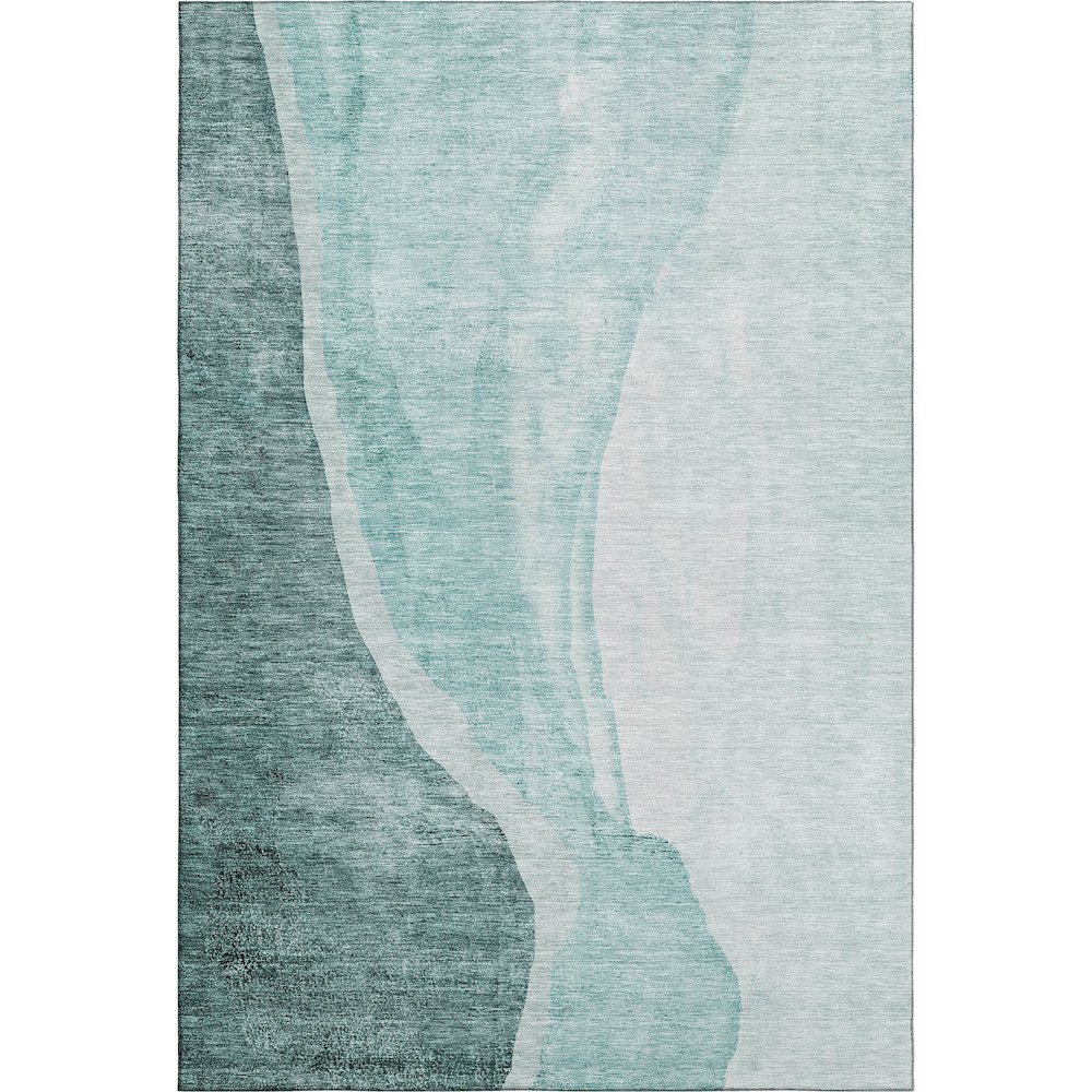 Premium Machine Washable Mayfield AMF667 Teal 5' x 7'6" Rug. Picture 1