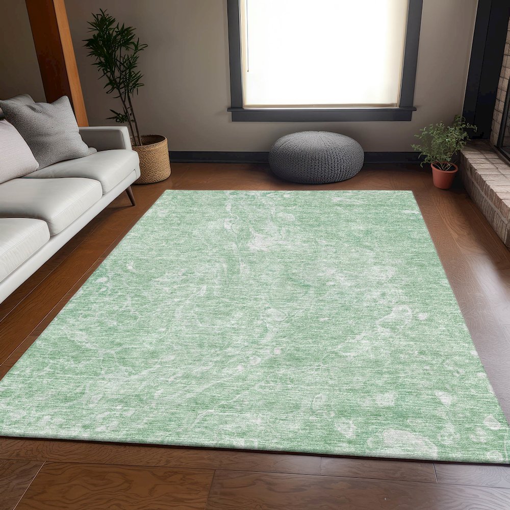 Premium Machine Washable Mayfield AMF670 Mint 5' x 7'6" Rug. Picture 5