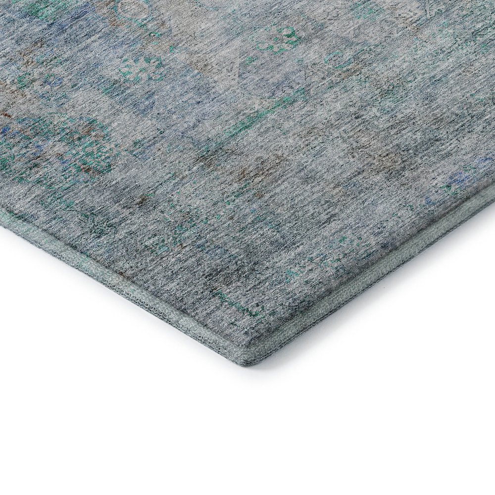 Premium Machine Washable Mayfield AMF675 Teal 2'6" x 3'10" Rug. Picture 3