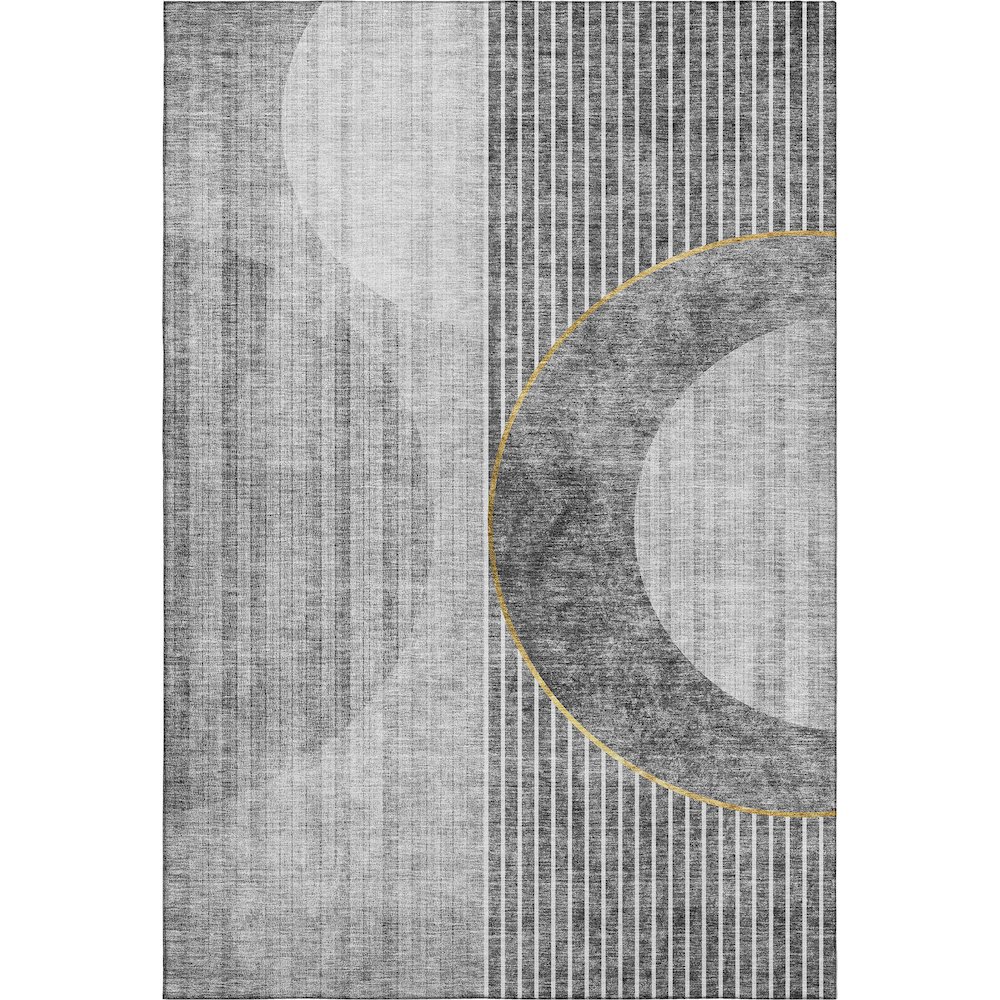 Premium Machine Washable Mayfield AMF676 Charcoal 5' x 7'6" Rug. Picture 1