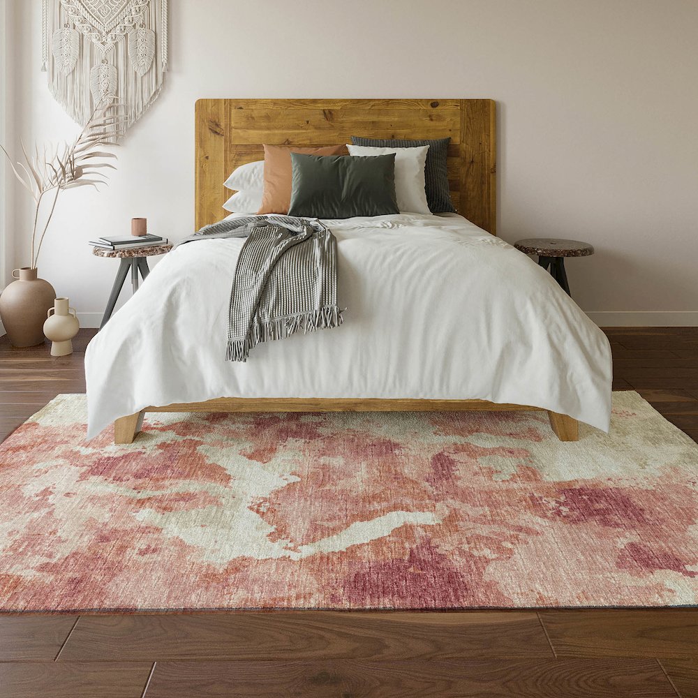 Premium Machine Washable Mayfield  Pink 5' x 7'6" Rug. Picture 6