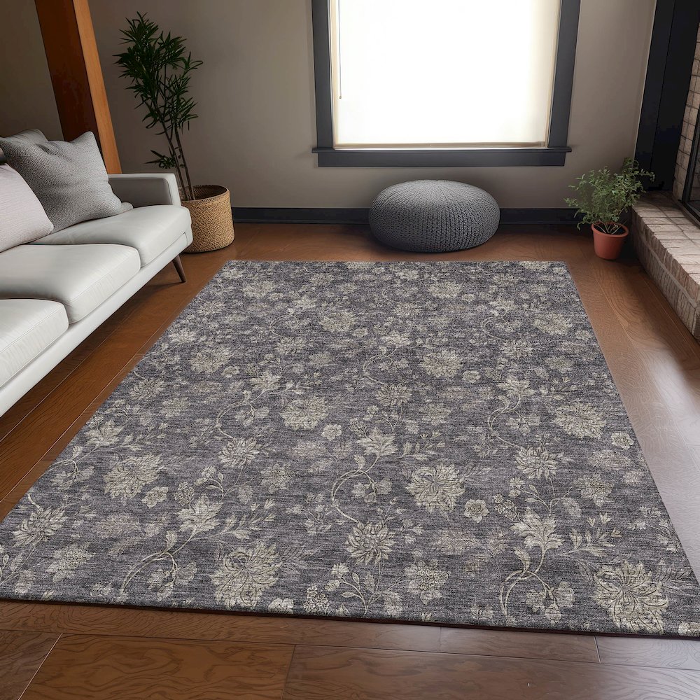 Premium Machine Washable Mayfield AMF680 Taupe 5' x 7'6" Rug. Picture 5