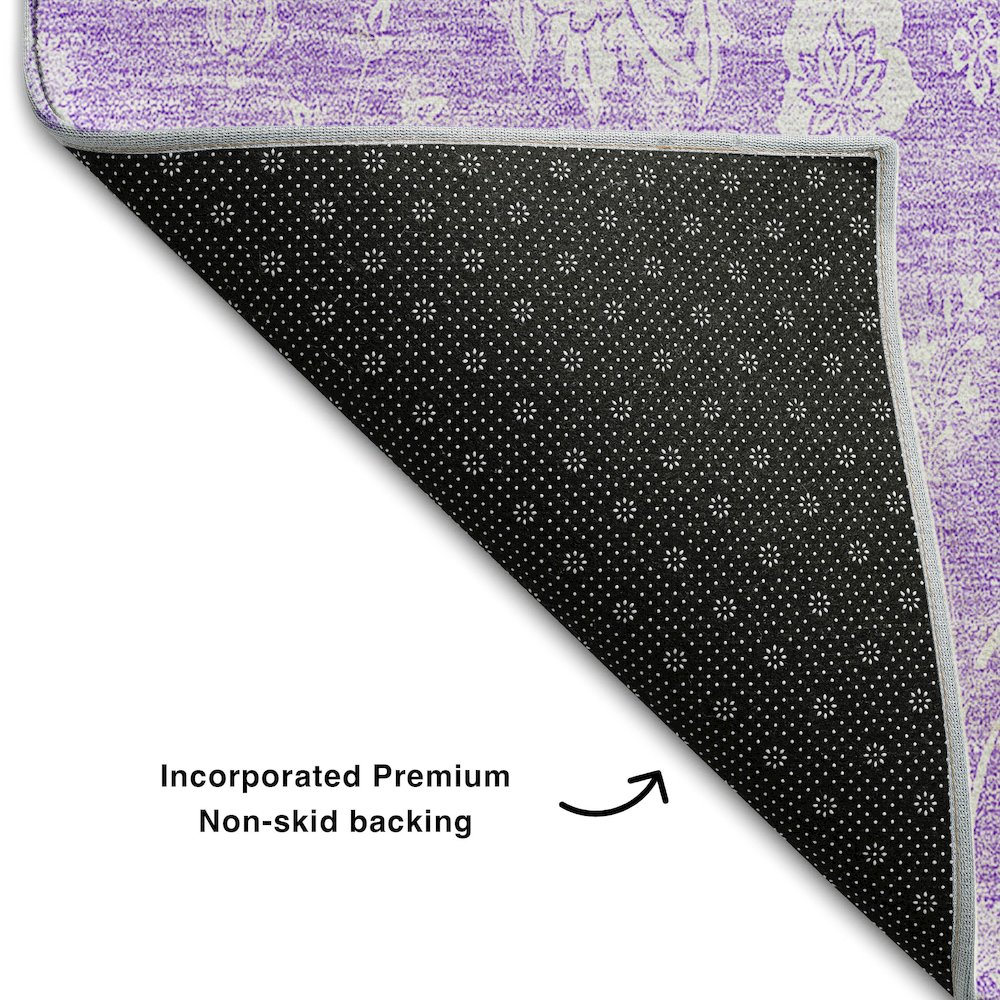 Premium Machine Washable Mayfield AMF681 Lilac 2'6" x 3'10" Rug. Picture 2