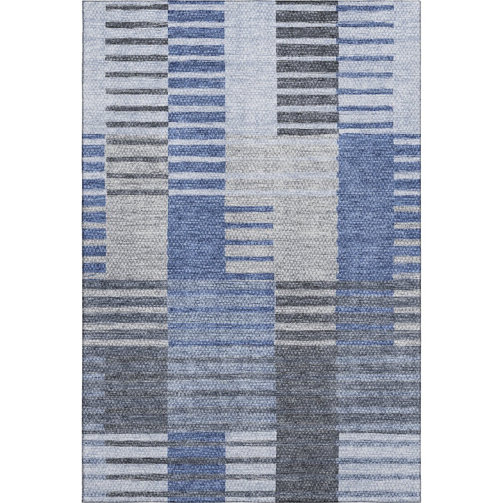 Premium Machine Washable Mayfield AMF687 Blue 5' x 7'6" Rug. Picture 1