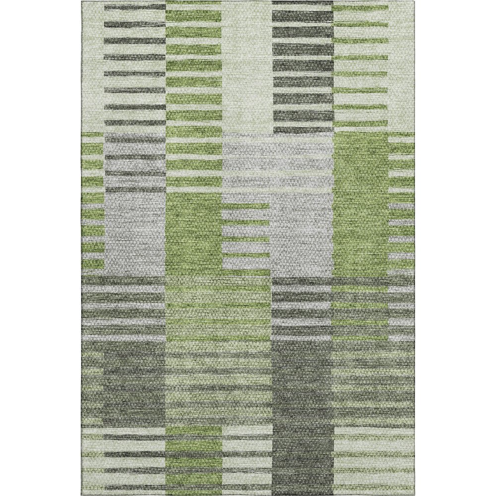 Premium Machine Washable Mayfield AMF687 Green 5' x 7'6" Rug. Picture 1