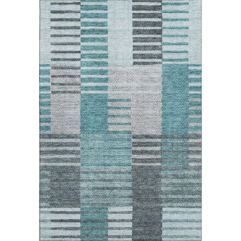 Premium Machine Washable Mayfield AMF687 Teal 5' x 7'6" Rug. Picture 1