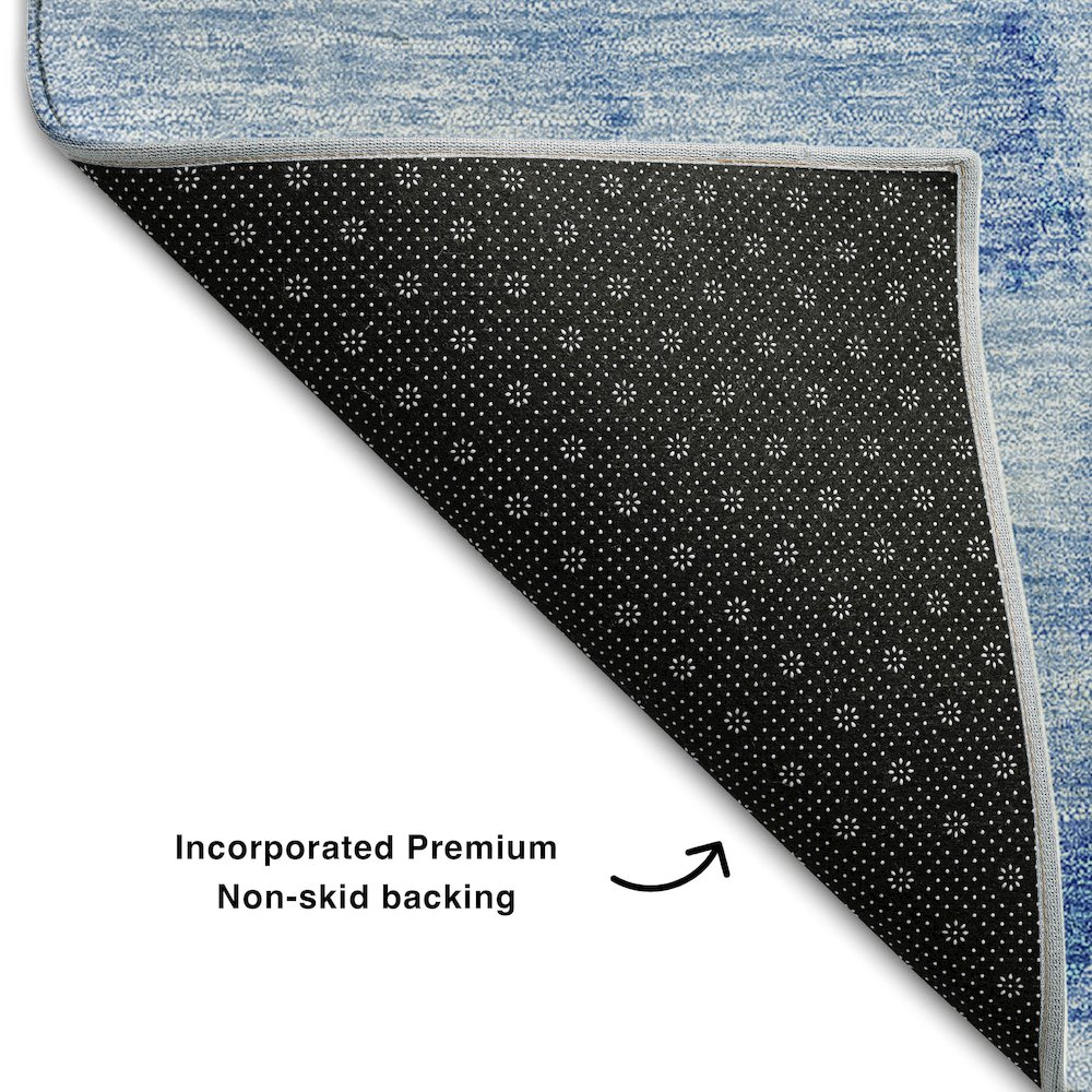 Premium Machine Washable Mayfield AMF688 Blue 2'6" x 3'10" Rug. Picture 2