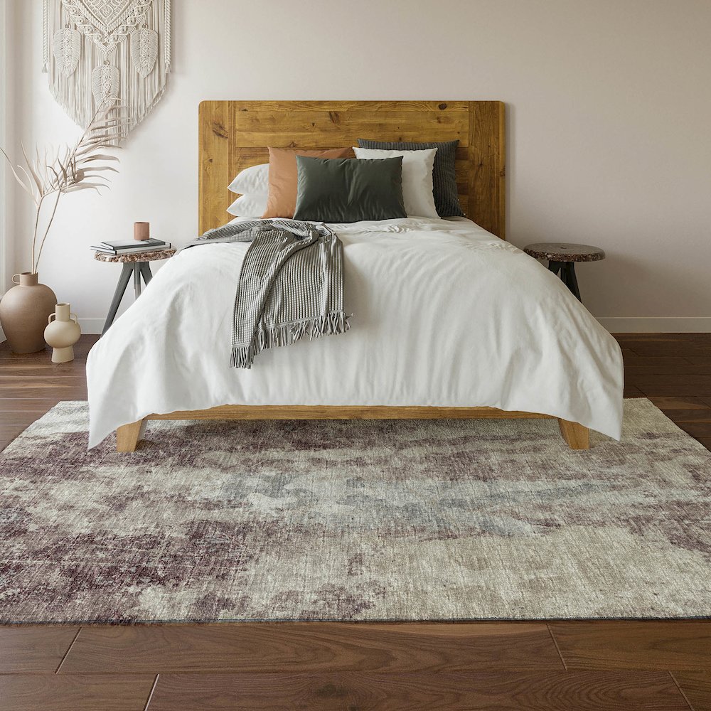 Premium Machine Washable Mayfield  Plum 5' x 7'6" Rug. Picture 6