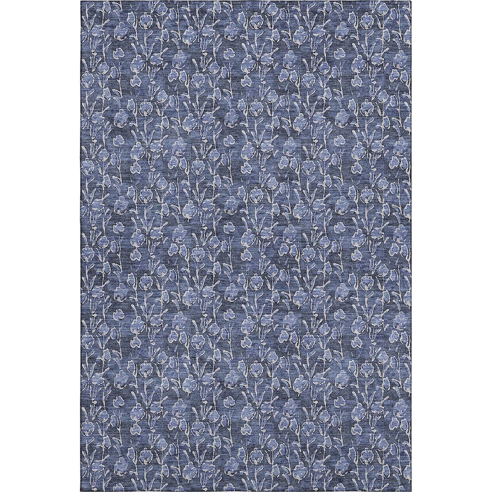 Premium Machine Washable Mayfield AMF692 Navy 5' x 7'6" Rug. Picture 1