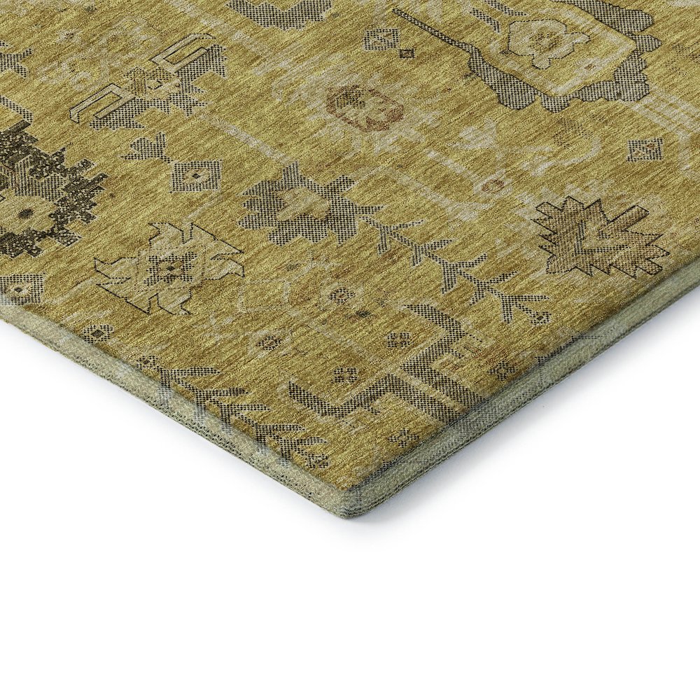Premium Machine Washable Mayfield AMF697 Gold 2'6" x 3'10" Rug. Picture 3