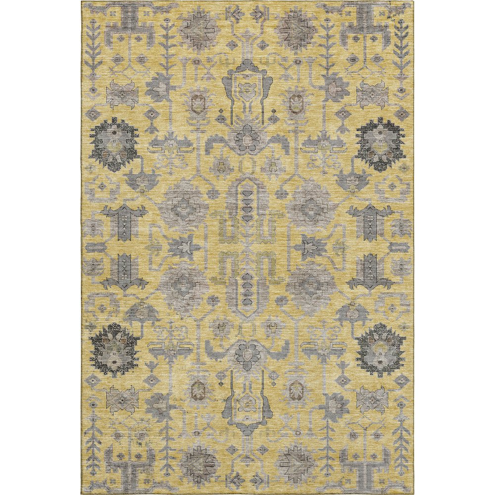 Premium Machine Washable Mayfield AMF697 Honey 5' x 7'6" Rug. Picture 1