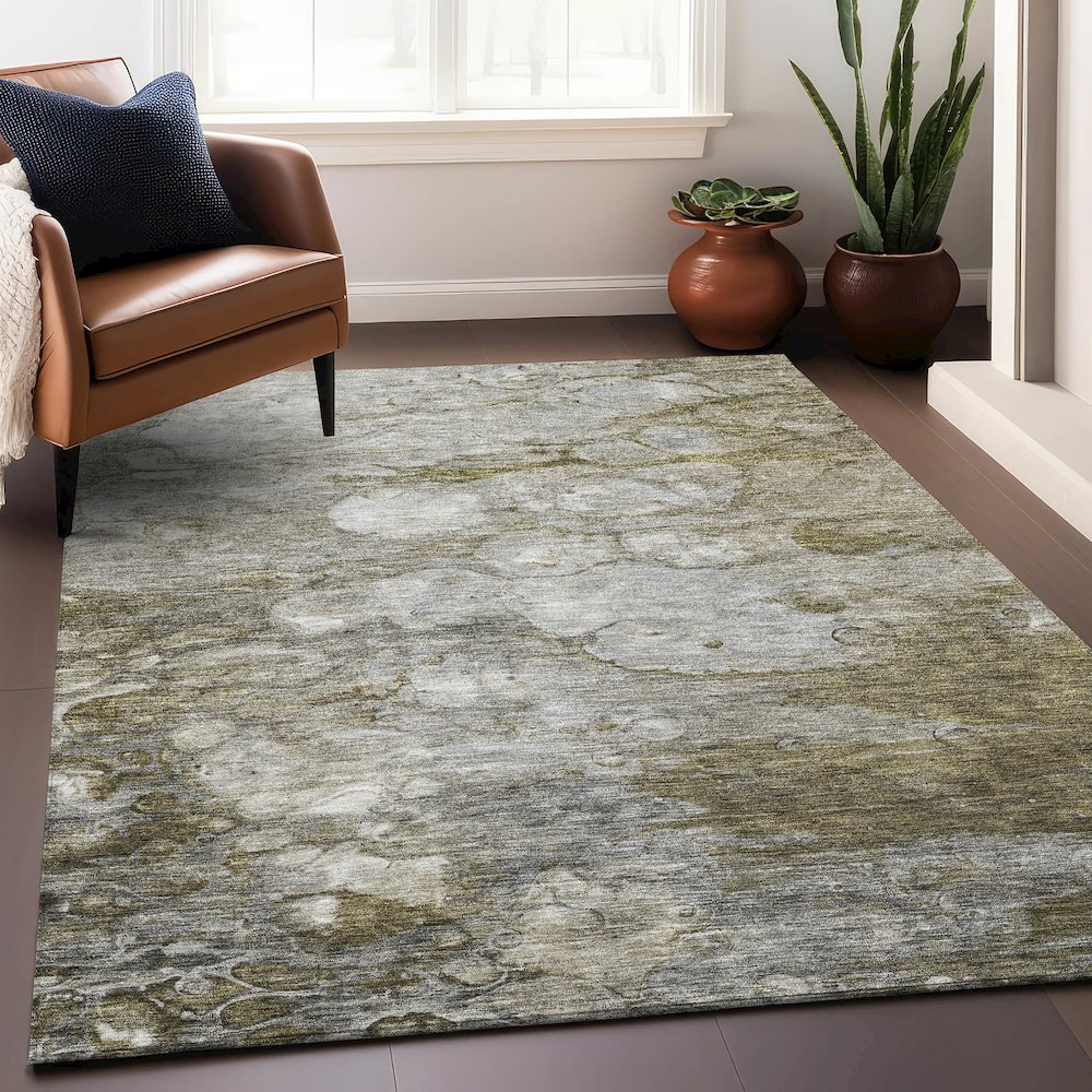 Premium Machine Washable Mayfield AMF698 Brown 5' x 7'6" Rug. Picture 6