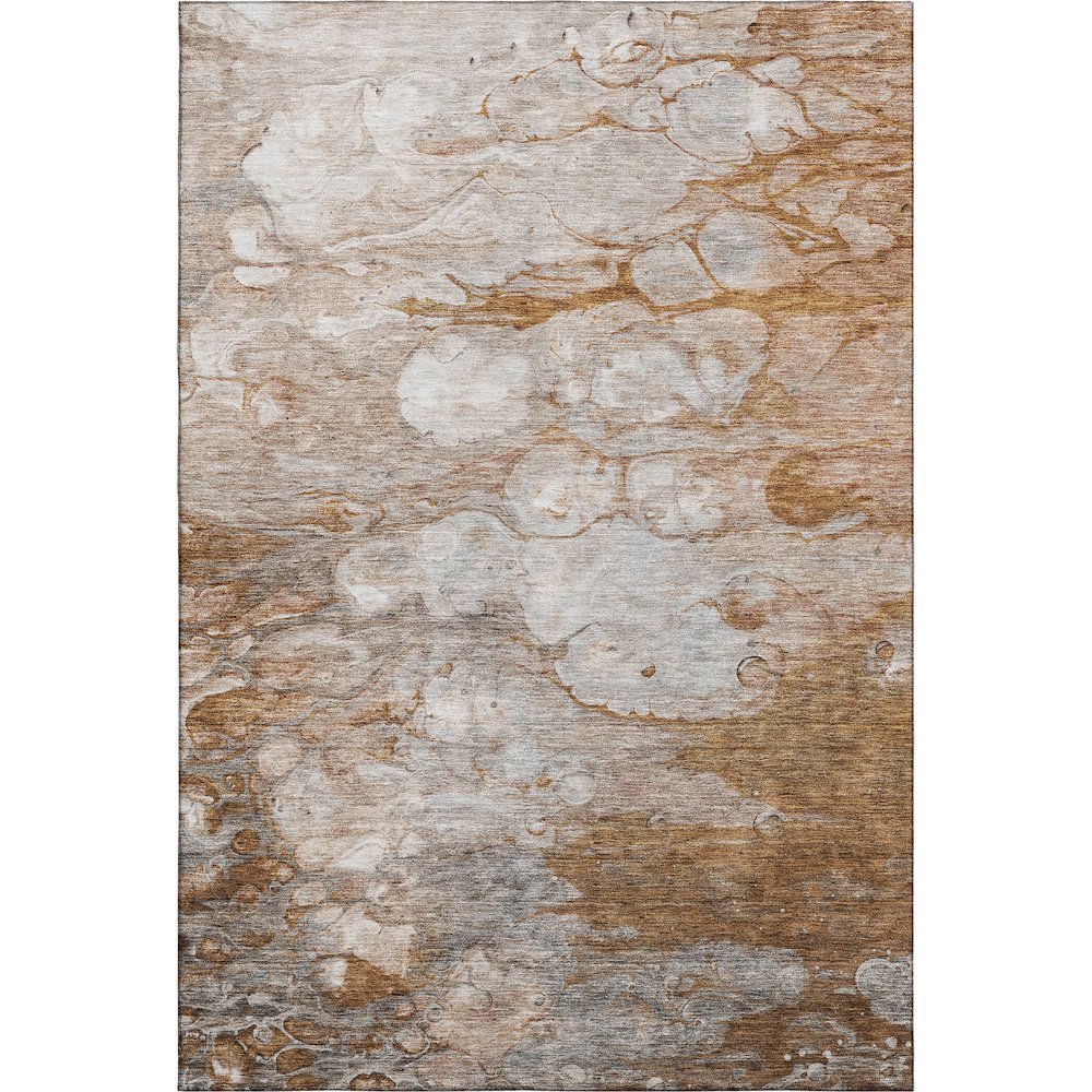 Premium Machine Washable Mayfield AMF698 Terracotta 5' x 7'6" Rug. Picture 1
