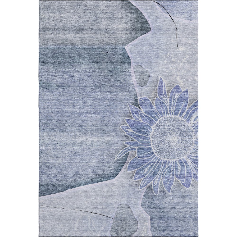 Premium Machine Washable Mayfield AMF700 Blue 5' x 7'6" Rug. Picture 1