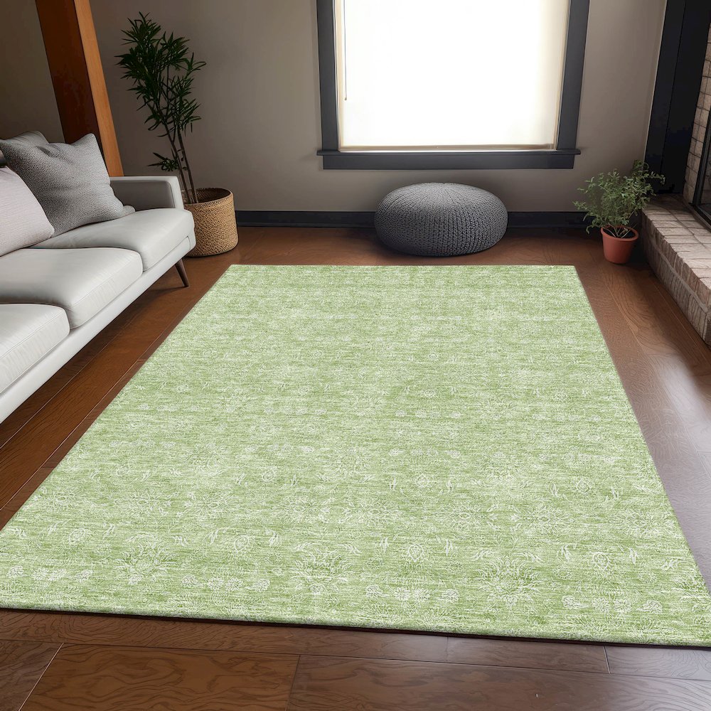 Premium Machine Washable Mayfield AMF703 Aloe 5' x 7'6" Rug. Picture 5