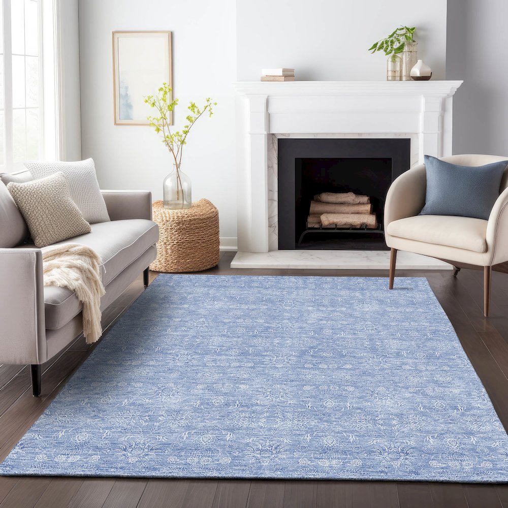 Premium Machine Washable Mayfield AMF703 Sky 5' x 7'6" Rug. Picture 5