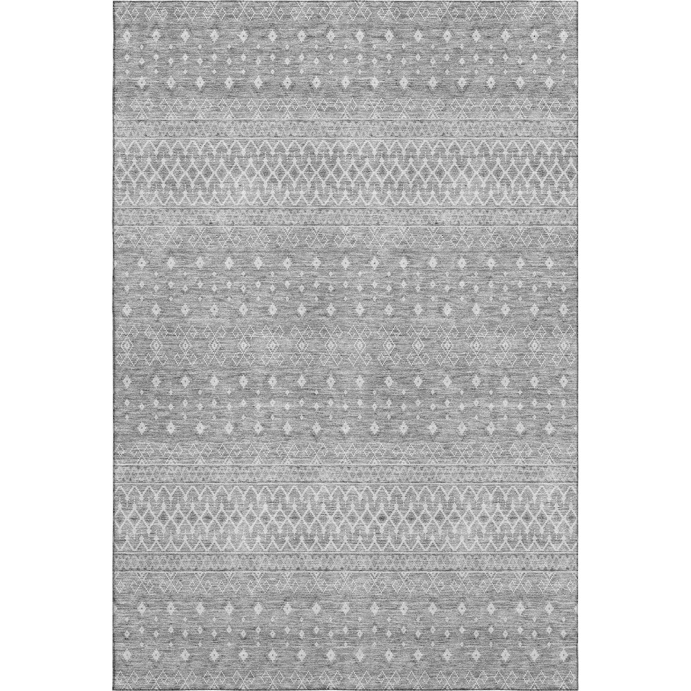 Premium Machine Washable Mayfield AMF709 Silver 5' x 7'6" Rug. Picture 1
