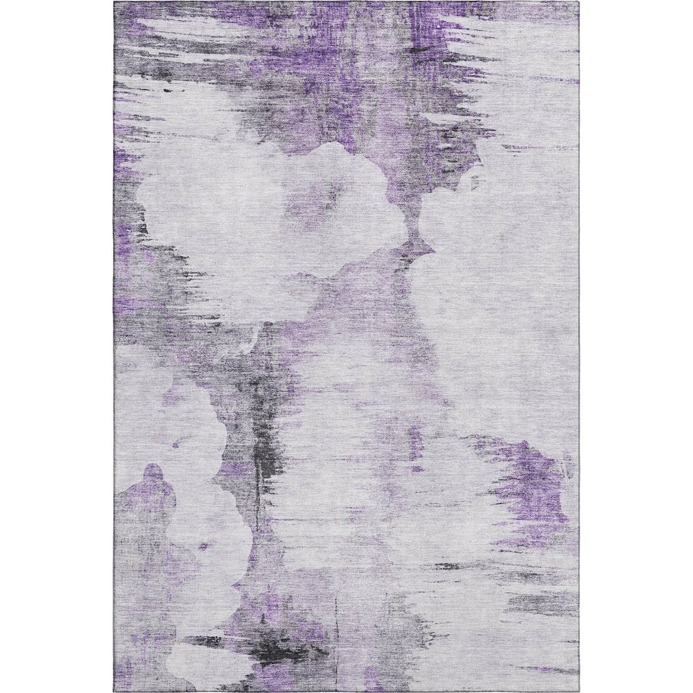 Premium Machine Washable Mayfield AMF710 Purple 5' x 7'6" Rug. Picture 1