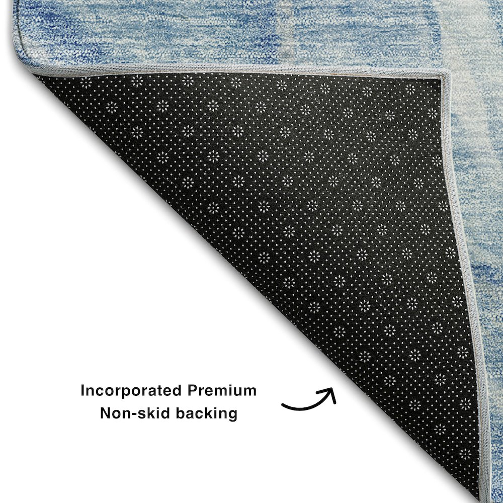 Premium Machine Washable Mayfield AMF720 Blue 2'6" x 3'10" Rug. Picture 2