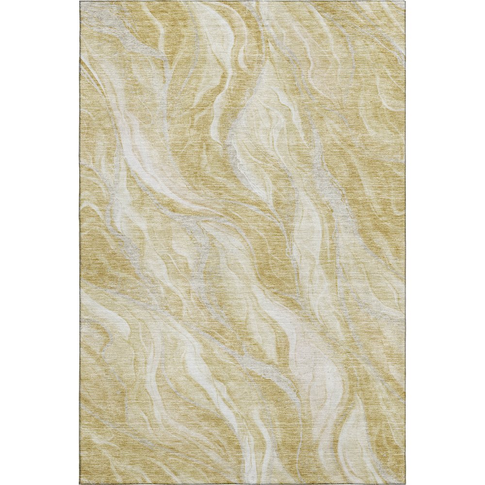 Premium Machine Washable Mayfield AMF720 Gold 5' x 7'6" Rug. Picture 1