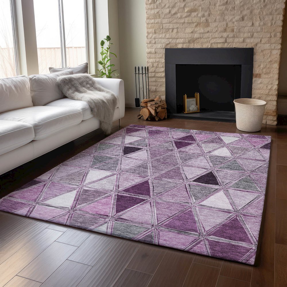 Premium Machine Washable Mayfield AMF722 Merlot 5' x 7'6" Rug. Picture 6