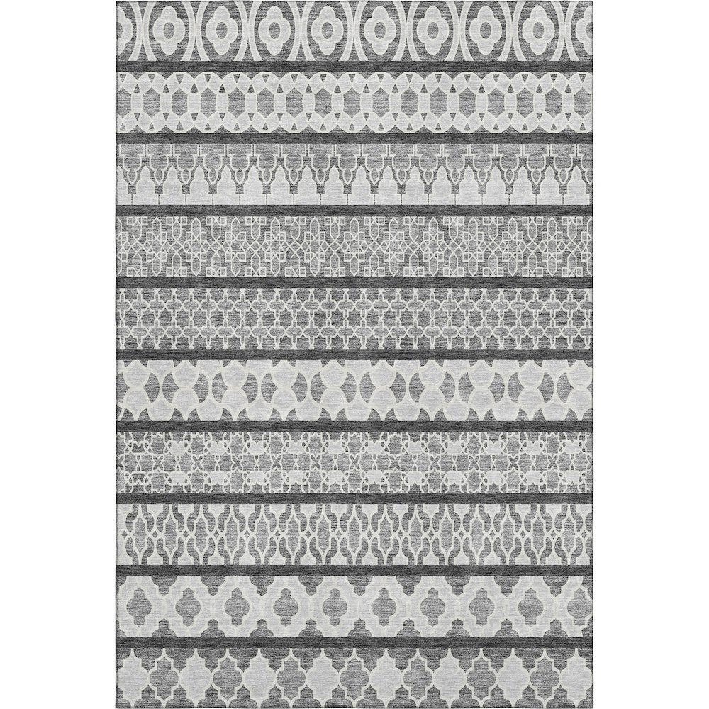 Premium Machine Washable Mayfield AMF726 Gray 5' x 7'6" Rug. Picture 1