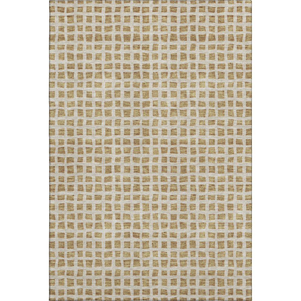 Premium Machine Washable Mayfield AMF727 Gold 5' x 7'6" Rug. Picture 1