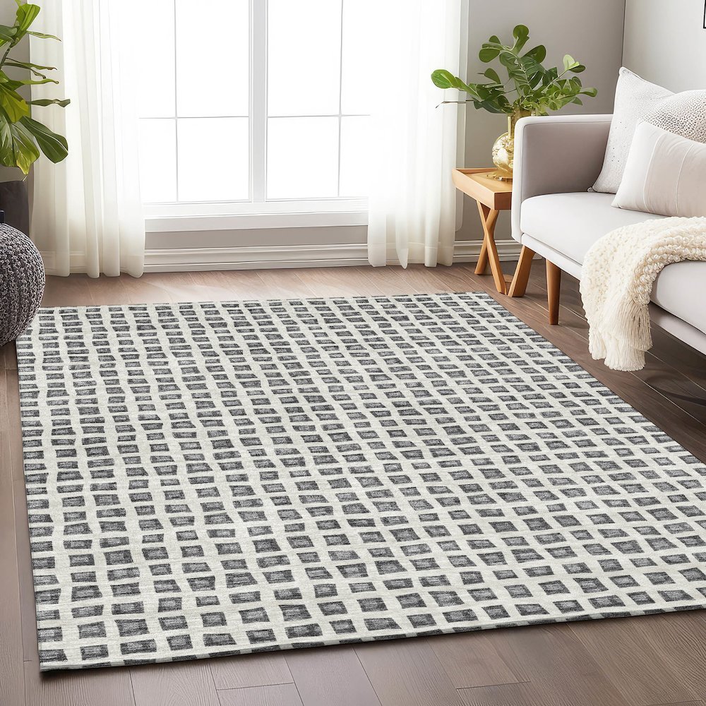 Premium Machine Washable Mayfield AMF727 Gray 5' x 7'6" Rug. Picture 5