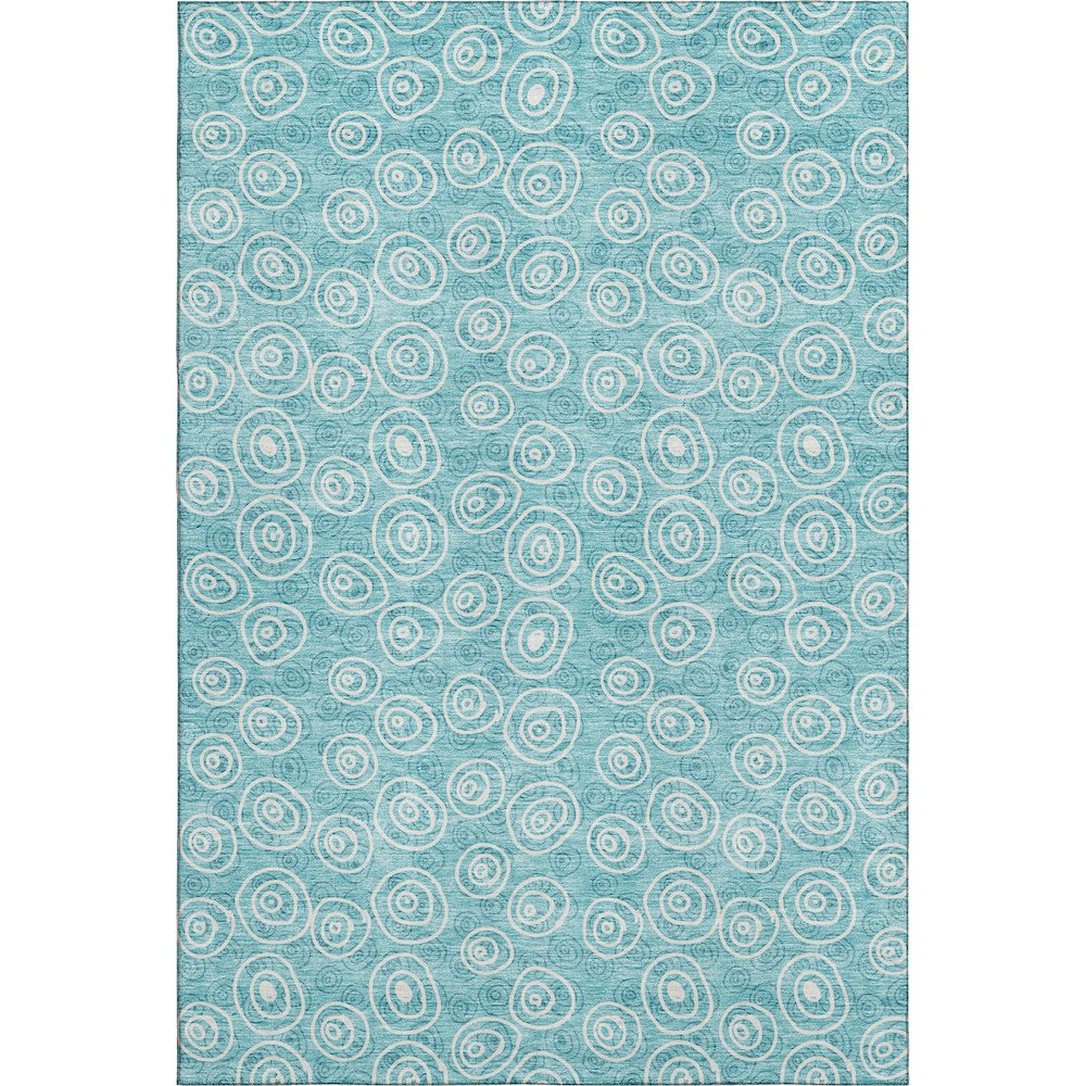 Premium Machine Washable Mayfield AMF728 Teal 5' x 7'6" Rug. Picture 1