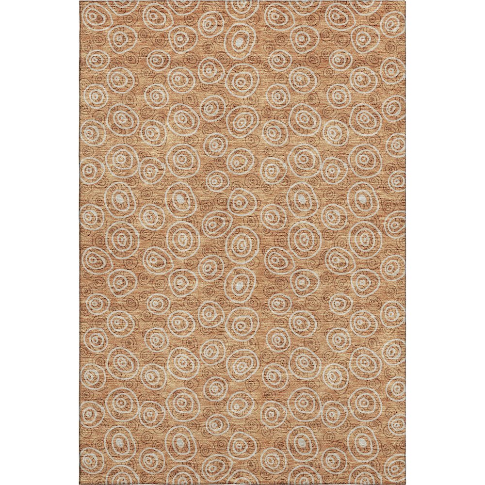 Premium Machine Washable Mayfield AMF728 Terracotta 5' x 7'6" Rug. Picture 1