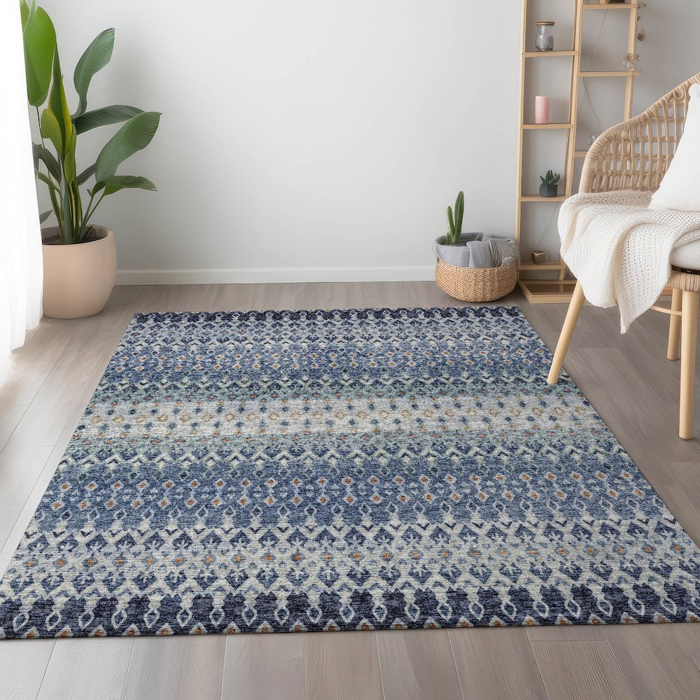 Premium Machine Washable Mayfield  Seaglass 5' x 7'6" Rug. Picture 5