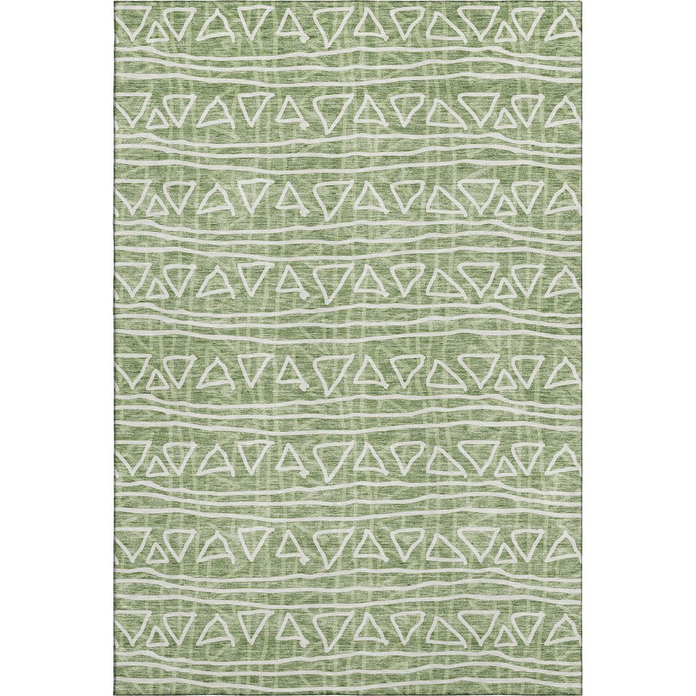 Premium Machine Washable Mayfield AMF730 Green 5' x 7'6" Rug. Picture 1