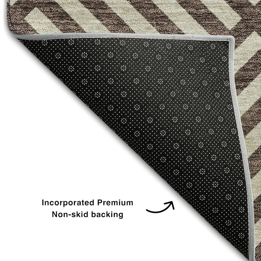 Premium Machine Washable Mayfield AMF731 Brown 2'6" x 3'10" Rug. Picture 2