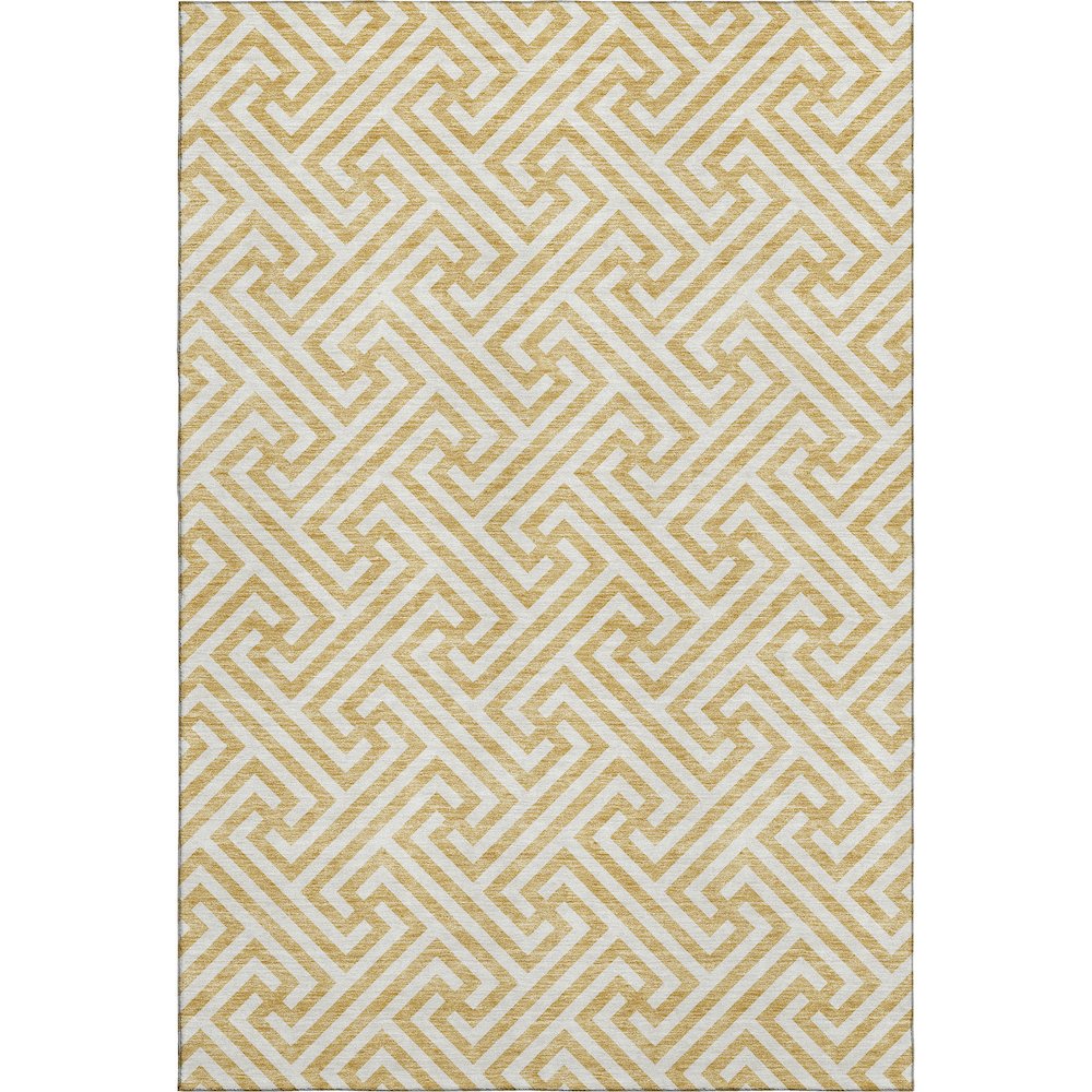 Premium Machine Washable Mayfield AMF731 Gold 5' x 7'6" Rug. Picture 1