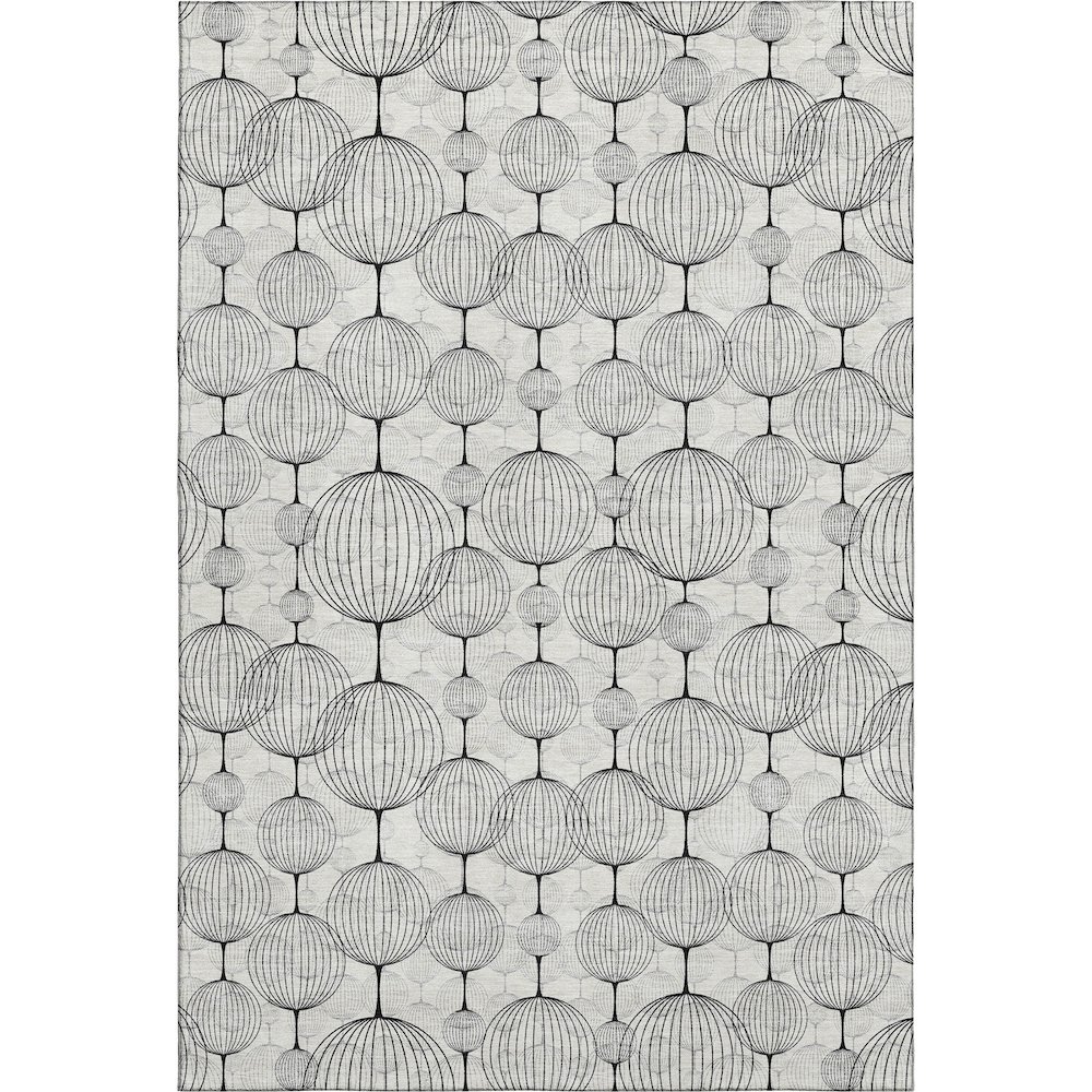 Premium Machine Washable Mayfield AMF732 White 5' x 7'6" Rug. Picture 1